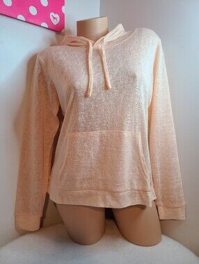 Weatherproof Vintage Lightweight Summer Pullover Hoodie Size XS Peach